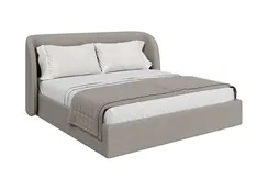 Кровать двуспальная Classic 180 см (бежевый, рогожка)