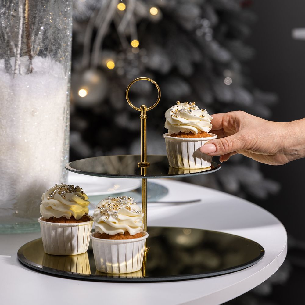 БЛЮДО СЕРВИРОВОЧНОЕ 2-Х ЯРУСНОЕ "GOLDEN MIRROR" 19/30 СМ