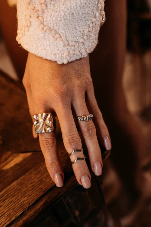 Кольцо "Мятое" массивное