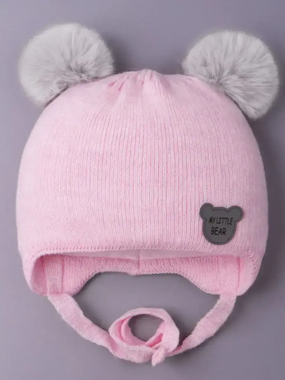 Шапка для девочки зимняя вязаная с ушками