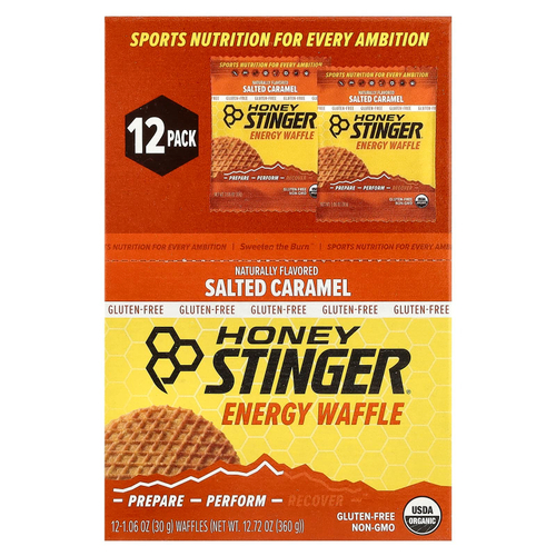 Honey Stinger, Energy Waffle, соленая карамель, 12 вафель по 30 г (1,06 унции)