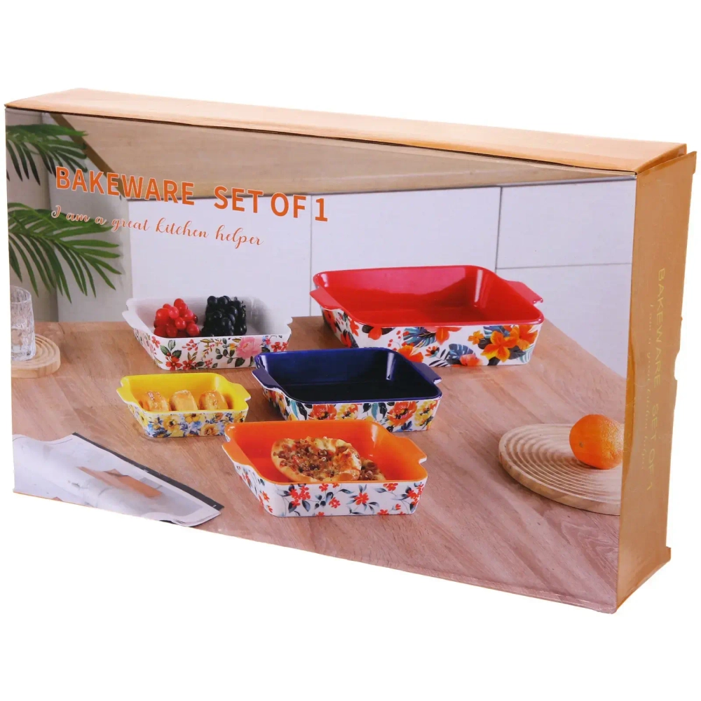 Форма керамическая для запекания «Тропические цветы» 39*23*7см