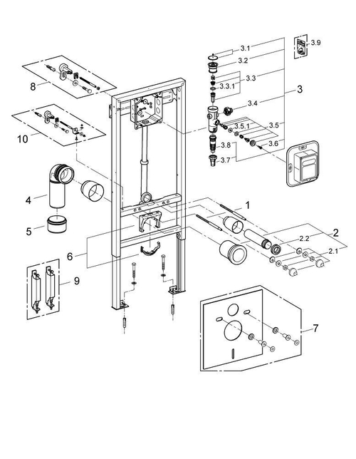 Инсталляция для подвесного унитаза Grohe Rapid SL 38519001