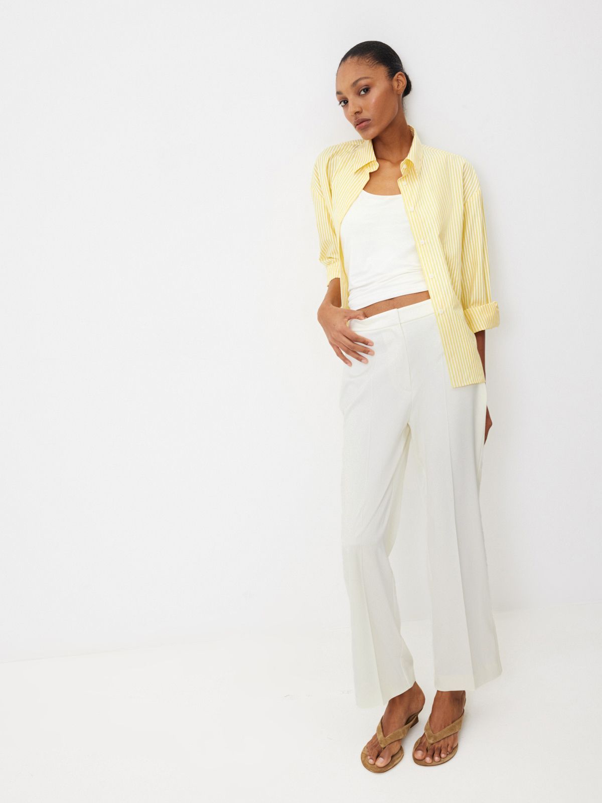 Укороченные брюки с сатиновым блеском «Вечерний коктейль»