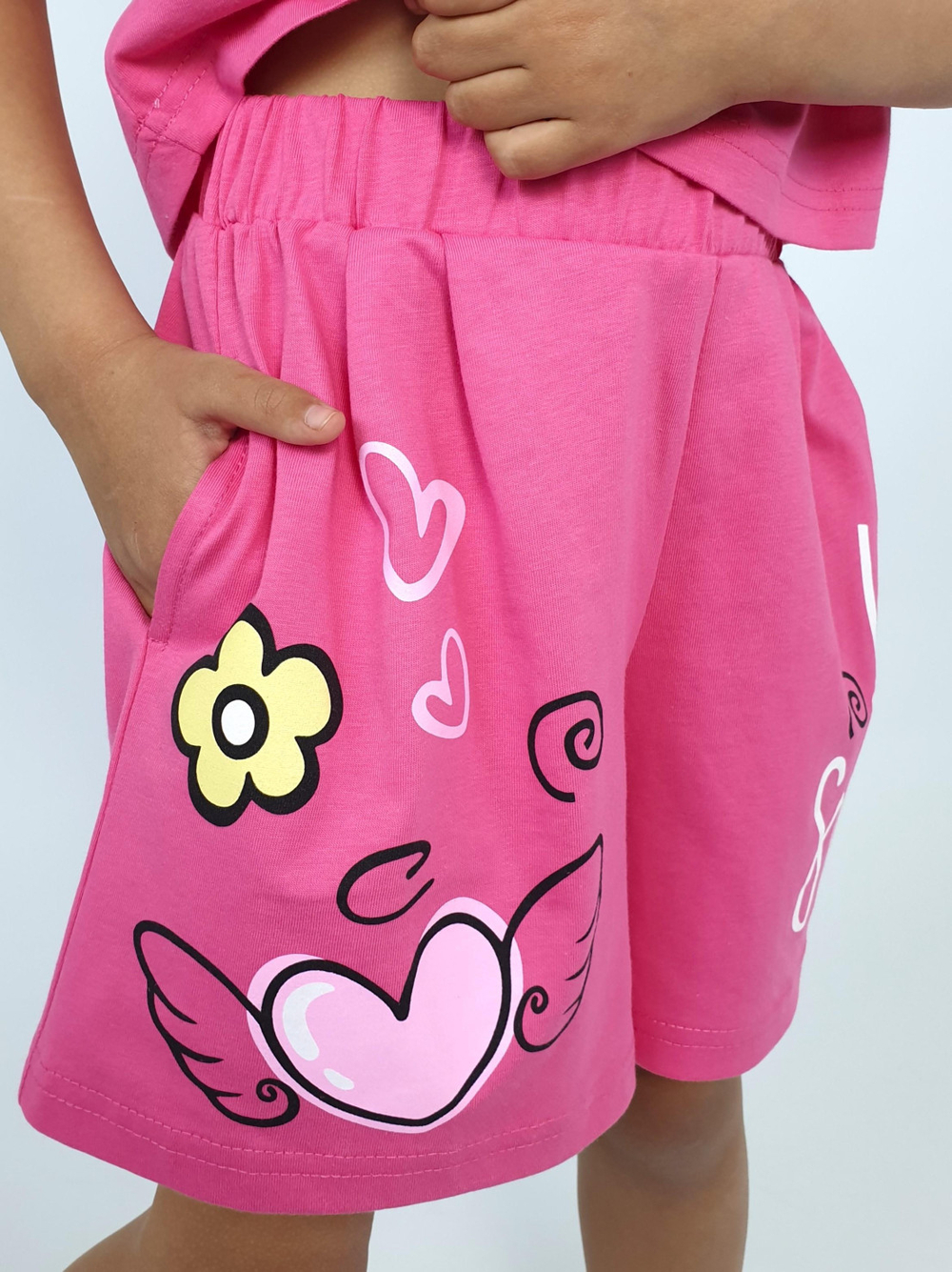 02-121-6 Комплект для девочки (фуфайка+ шорты)