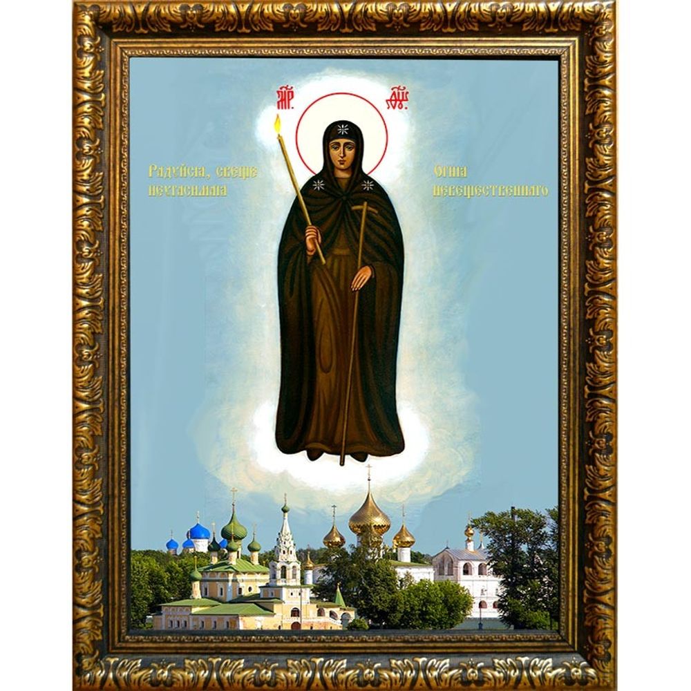 Неугасимая Свеча (Вратарница Угличская). Икона Божьей Матери на холсте.