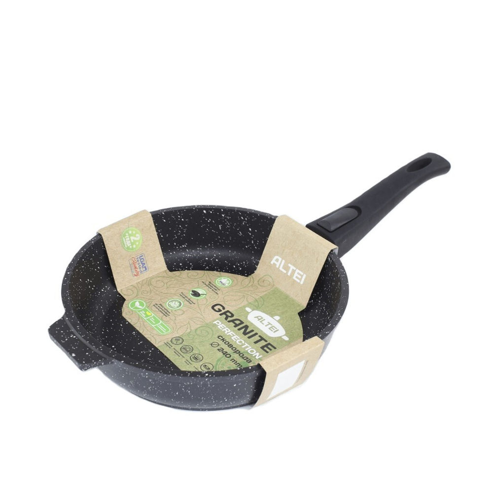 Сковорода алюминий, 24 см, антиприг, Алтей, Granit Perfection black, 02-2450-100, съем руч