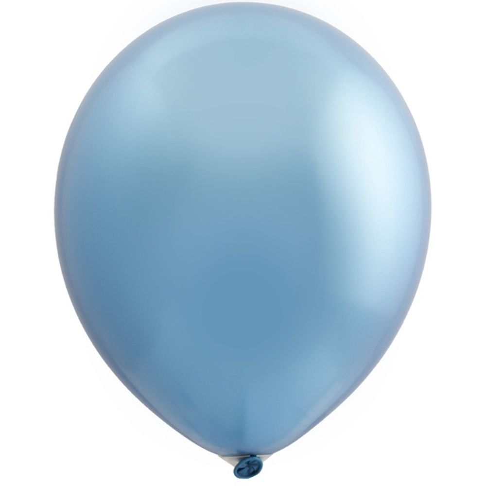 Воздушные шары Весёлая Затея, хром синий, 25 шт. размер 12&quot; #1102-1817