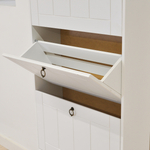 Обувница для прихожей Индра, закрытая, высокая из МДФ, белый