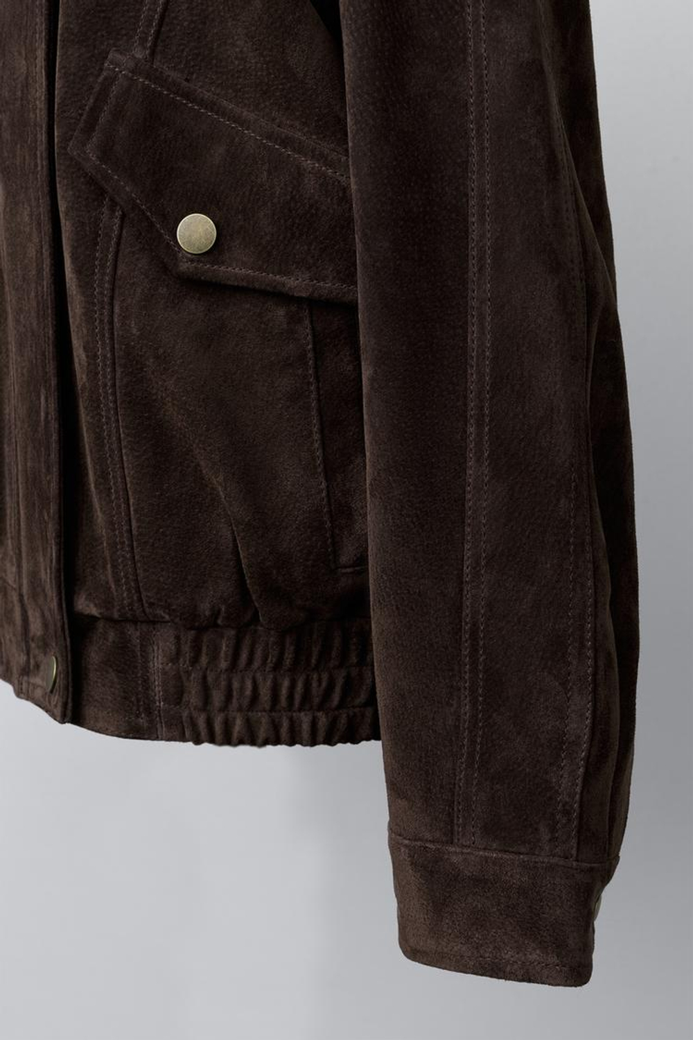 ZARA КУРТКА ИЗ 100% КОЖИ, ШОКОЛАДНЫЙ