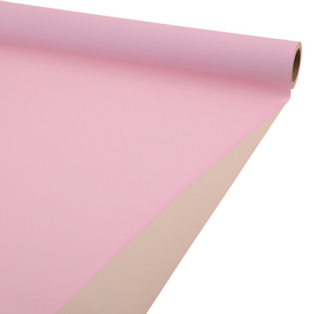 Пленка матовая 2-х сторонняя 57смx10м 63mic (Бежевый-розовый) №1