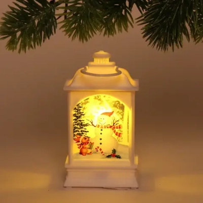 Сувенир с подсветкой «Снеговичок» 12*7 см, белый (3хAG13)