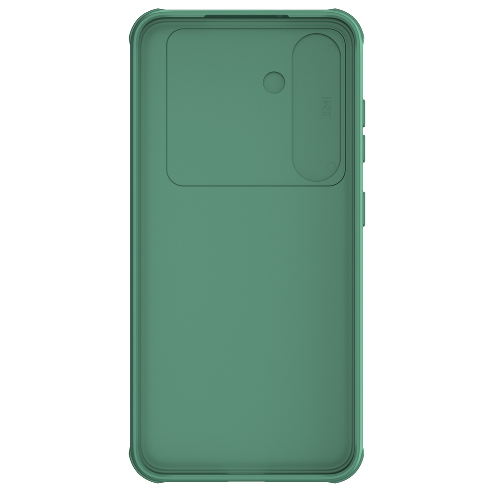 Чехол зеленого цвета (Deep Green) с защитной шторкой для камеры от Nillkin на Samsung Galaxy A35, серия CamShield Pro Case