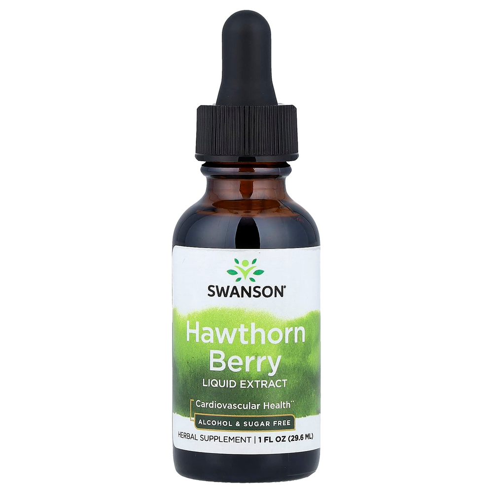 Swanson, Жидкий экстракт ягод боярышника, без спирта и сахара, 29,6 мл (1 жидк. унц.)