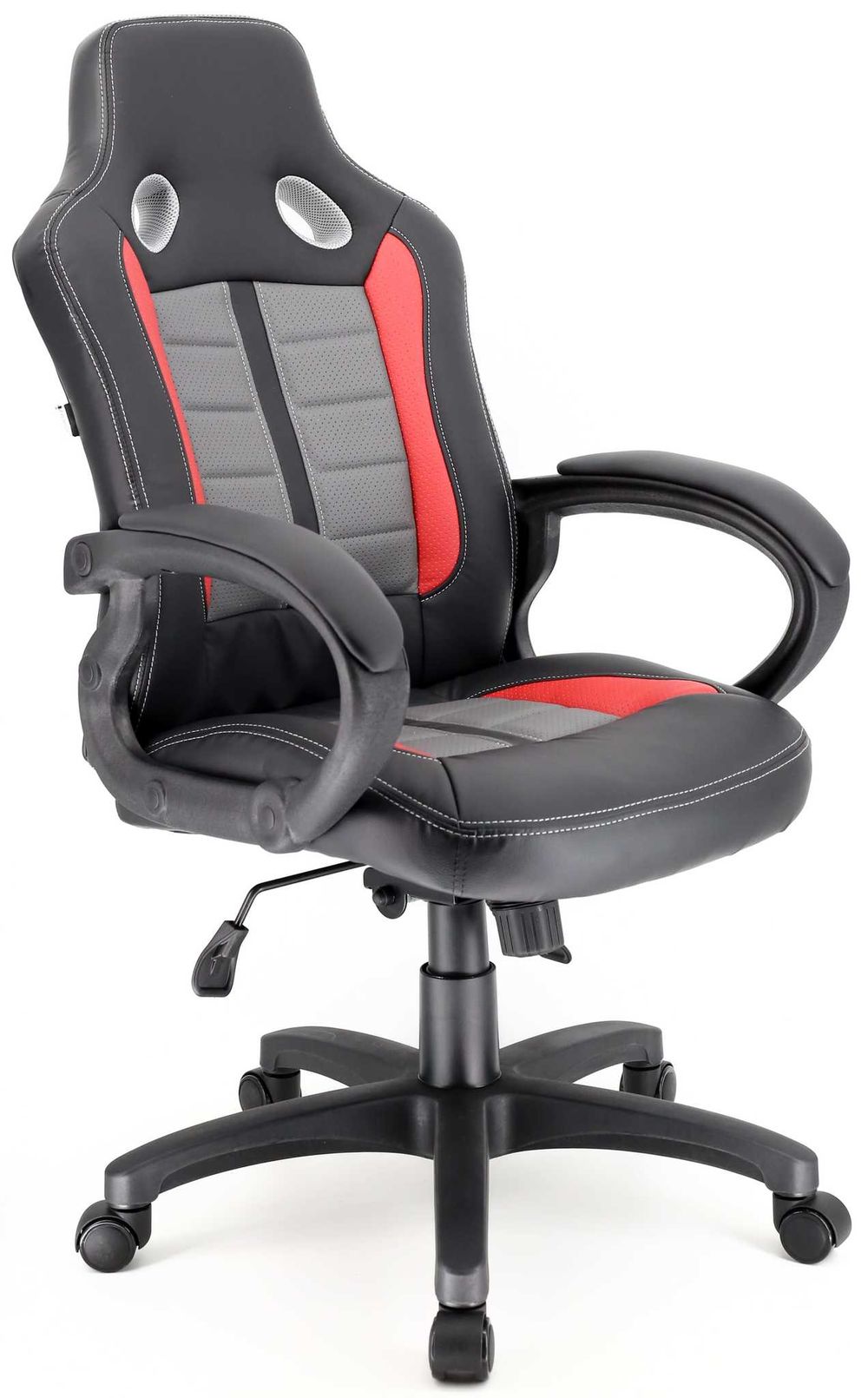 Кресло Everprof Forsage TM Экокожа черно/красно/серый