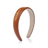 Balmain Hair Couture Ободок кожаный Ривьера размер L Riviera Headband Cognac Large