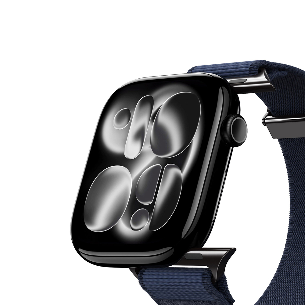 Ремешок синего цвета с магнитной фиксацией для смарт часов Apple Watch размером 42, 44, 45, 46, 49MM, серия Strap (YM Series) от Dux Ducis