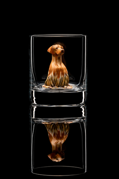 Бокал для виски. Собака. Венгерская выжла.