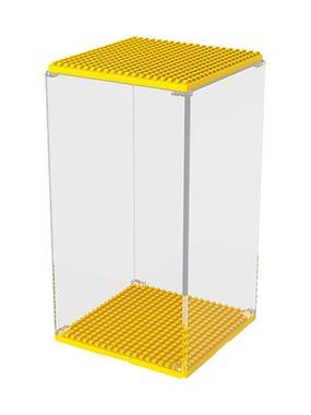 Выставочный пылезащитный дисплей для демонстрации конструктора 15,5 х 8,4 х 8,4 см желтый Wisehawk & LNO display case NO. 2524