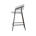 Стул полубарный Kelly, бархат светло-серый 04