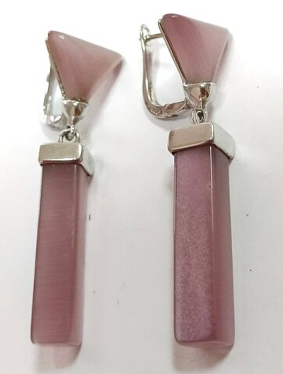 Ювелирные серьги"Эстерелла" из серебра,вставка синтетический кварц