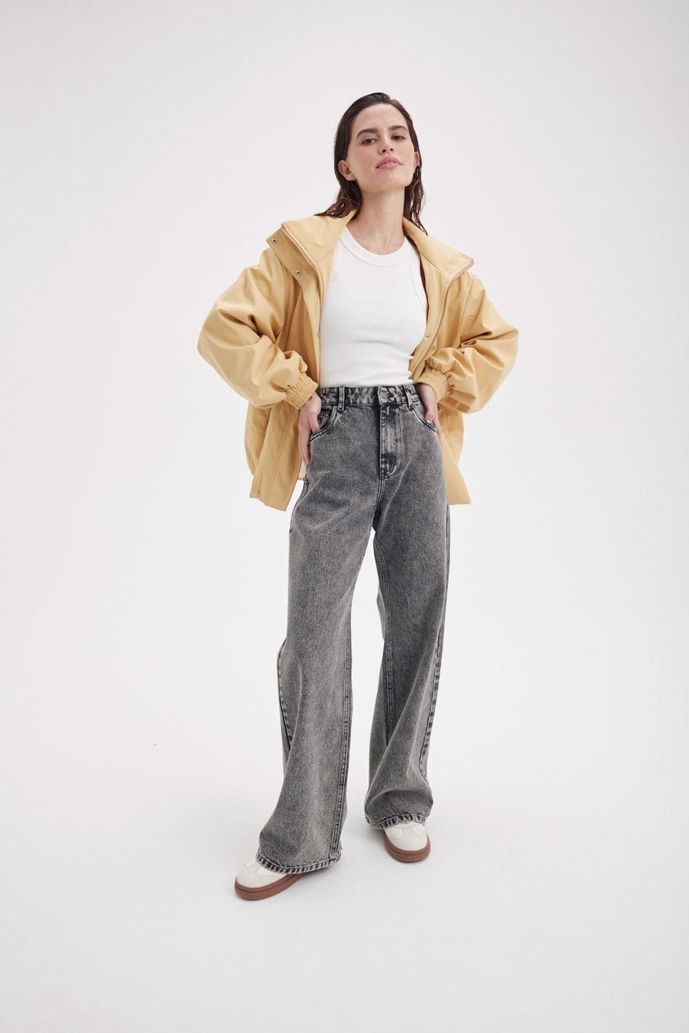 Джинсы Wide fit "Темно-серые" женские