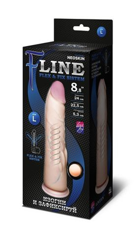 Реалистичный фаллоимитатор на присоске F LINE - 24 см.