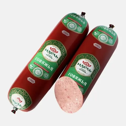 Колбаса Идель Говяжья халяль полукопченая 500г