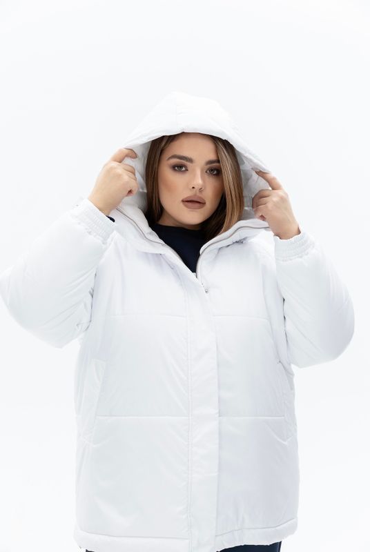 Куртка короткая, с рукавом реглан, белый