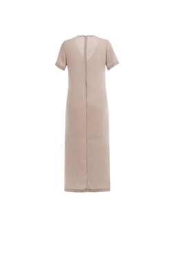 Удлиненная платье-туника бежевая 04-01-25 SS
