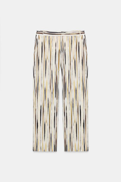 ZARA БРЮКИ ИЗ ПОПЛИНА В ПОЛОСКУ — ZW COLLECTION, КОРИЧНЕВЫЙ/ЭКРЮ