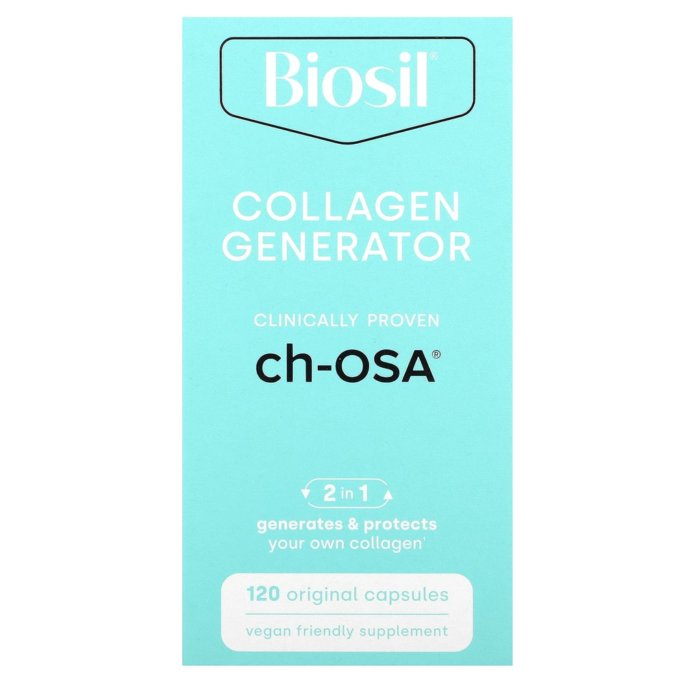 Biosil, Collagen Generator, средство для стимулирования производства коллагена, 120 оригинальных капсул