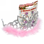 Корона «Фея Бабочка» с пухом, микс