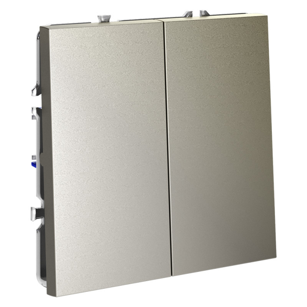 Выключатель встраиваемый VOLTUM S70 двухклавишный 10А, (шелк)