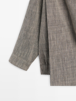 Massimo Dutti Куртка-бомбер в крапинку с шарфом, серый