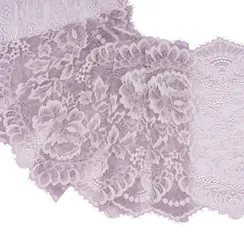 Кружево эластичное лавандово-серое 22 см, Китай