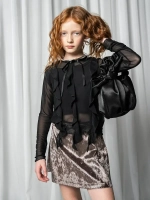 Юбка для девочки бежевая, блестящая