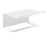 Держатель для туалетной бумаги с полкой (белый)