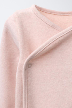 ZARA КОМПЛЕКТ БОДИ И ПОЛЗУНКОВ МЕЛАНЖ, РОЗОВЫЙ МЕЛАНЖ