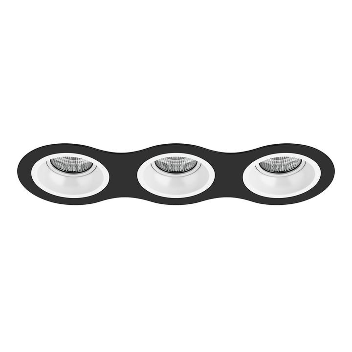 Комплект из светильников и рамки Lightstar Domino Round (214637+214606+214606+214606) D637060606