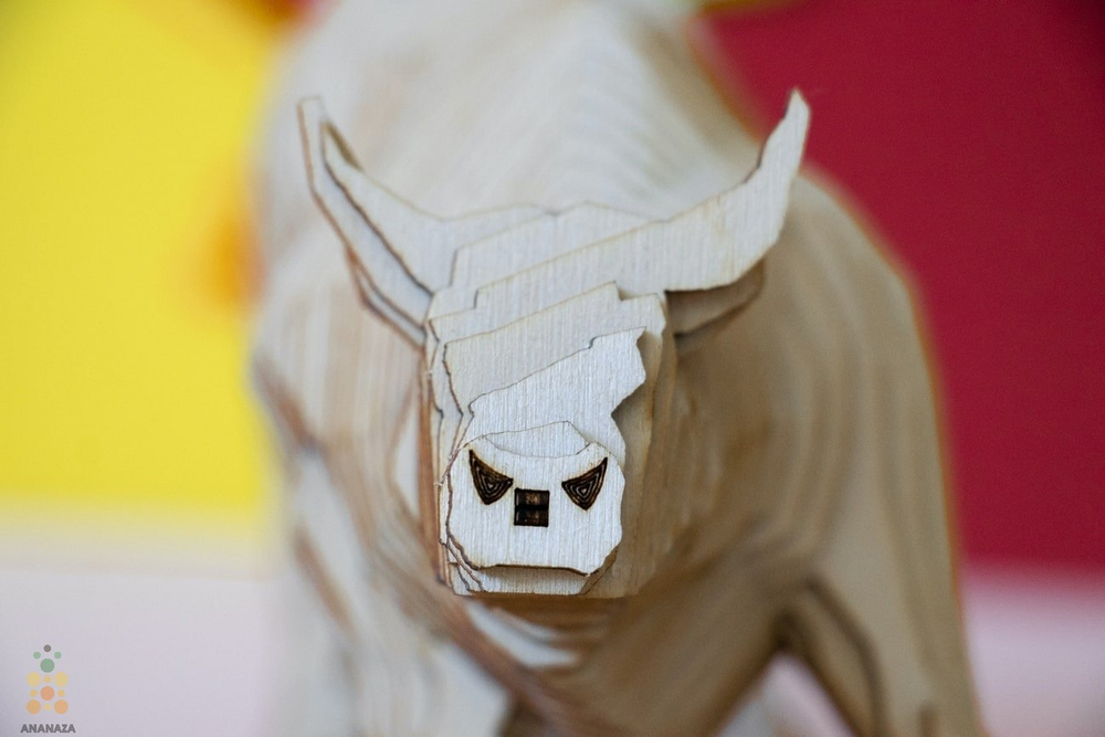 Параметрический Бык (UNIWOOD) - Деревянный конструктор, сборная модель, сборка без клея