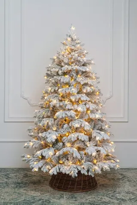 Искусственная елка Аляска заснеженная 180 см., 310 теплых белых LED ламп, литая+пвх, ЕлкиТорг (149180)