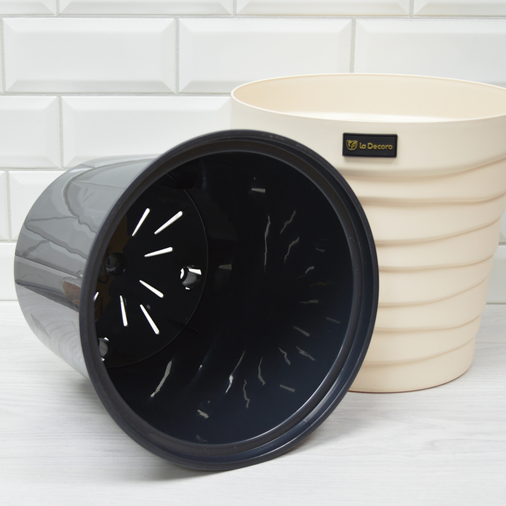 Кашпо Бархан 7,5л, кремовый