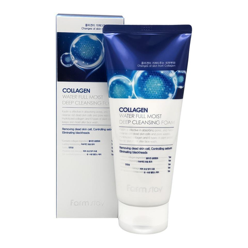 Farm Stay Пенка для умывания с коллагеном Collagen water full moist deep cleansing foam 180 мл (70968)