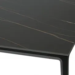 Обеденный стол Kluger 180х90 см, черная керамика, алюминий
