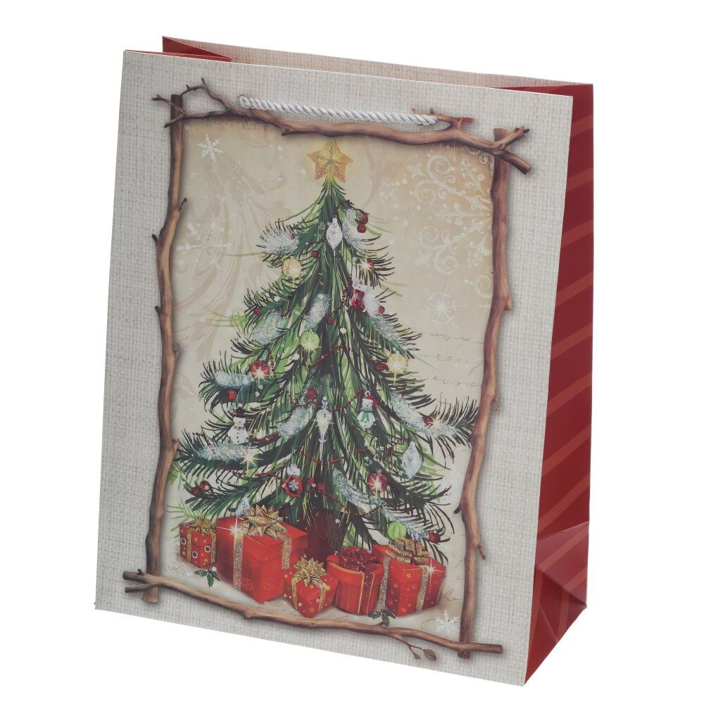 GAEM Пакет подарочный M (бумага 210г/м2, блок 12шт), L26 W12 H32 см, 4в.