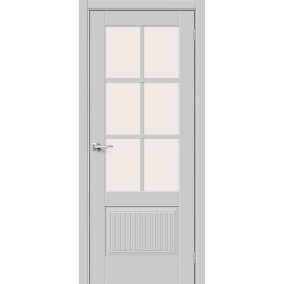 Фото межкомнатной двери эмалит Прима-13.7.0.1 grey matt остеклённая