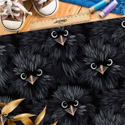 Ткань премиум дюспо фантазийные птицы