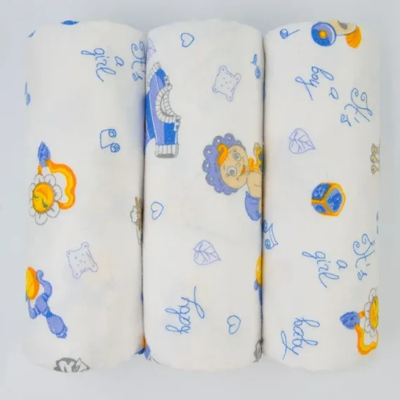 Набор пеленок BIO-TEXTILES Детки-конфетки 90х120см фланель 3 шт