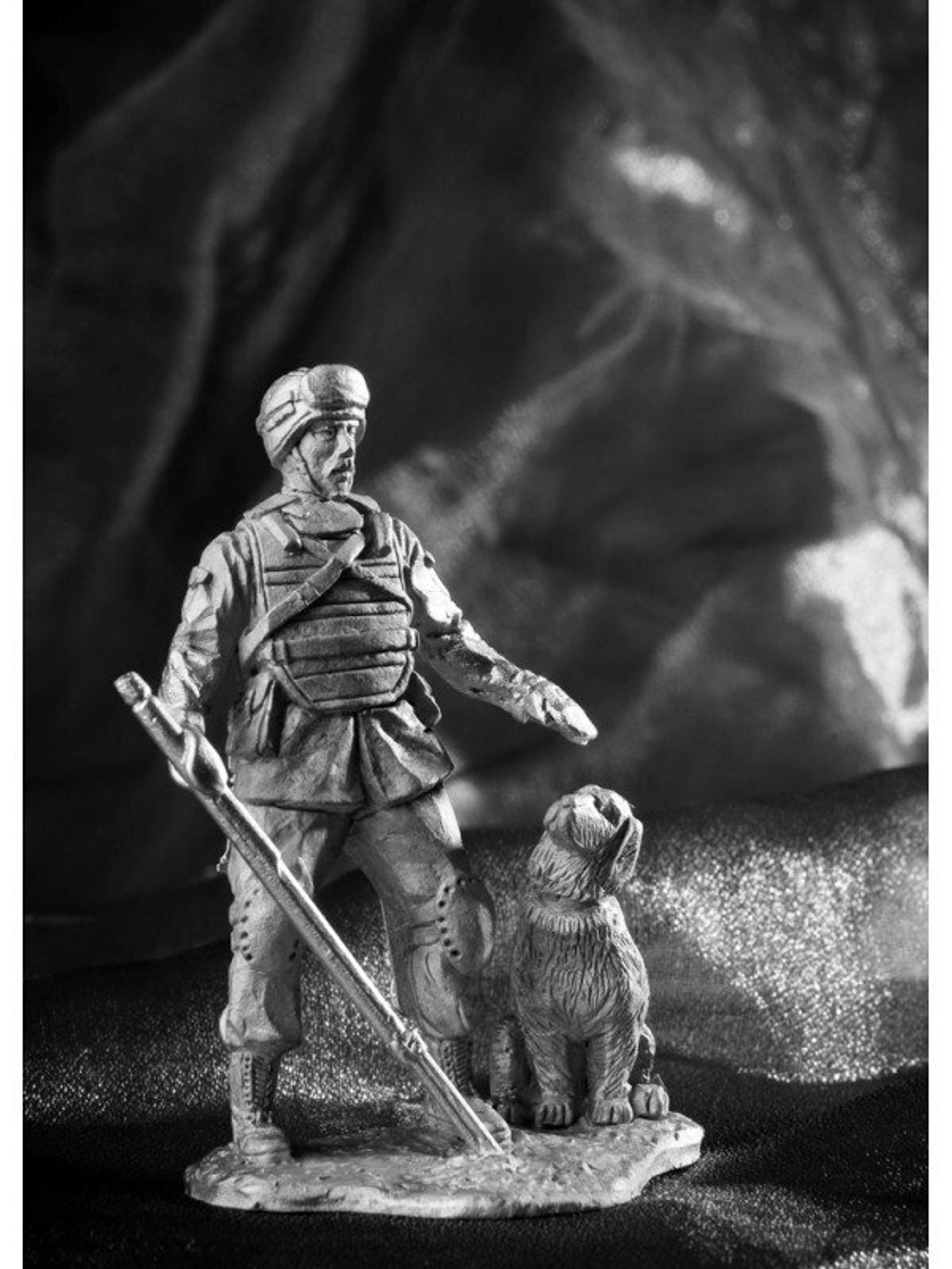 Оловянный солдатик Минер с собакой ВС РФ